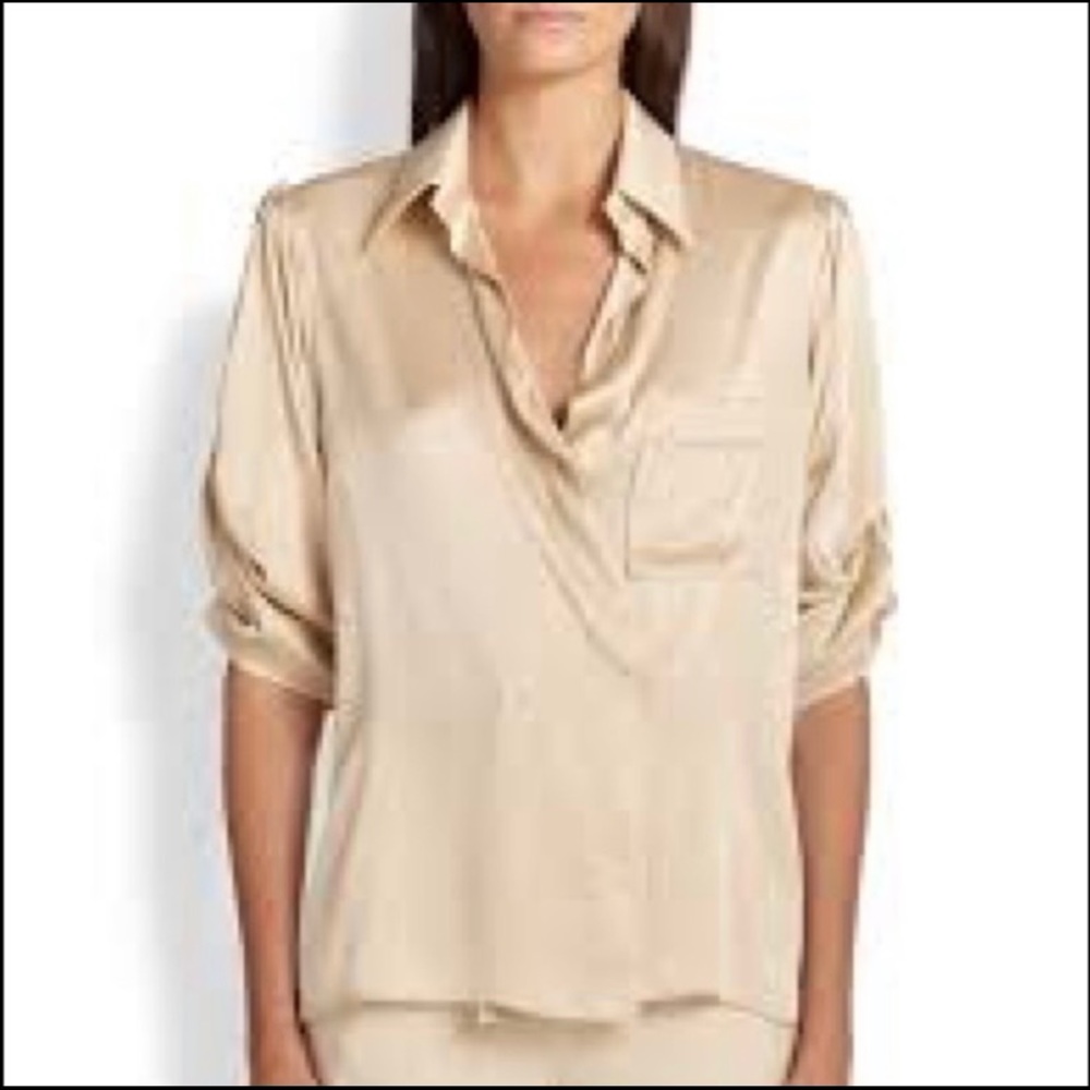 Chaus Satin Utility Blouse size M